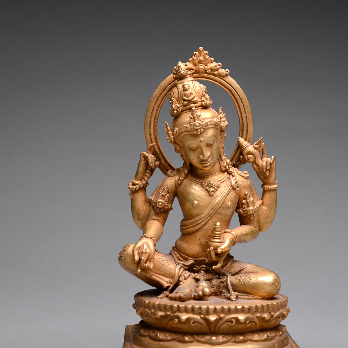 Gold Sculpture of Four-Armed Hindu Deity, 900 CE - 1300 CE