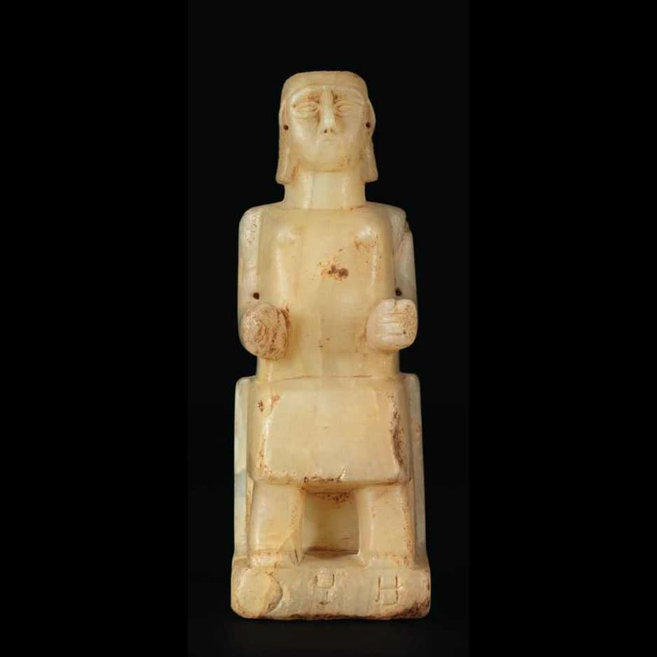 Sabaean Seated Statuette of a Woman, 600 BCE - 100 BCE