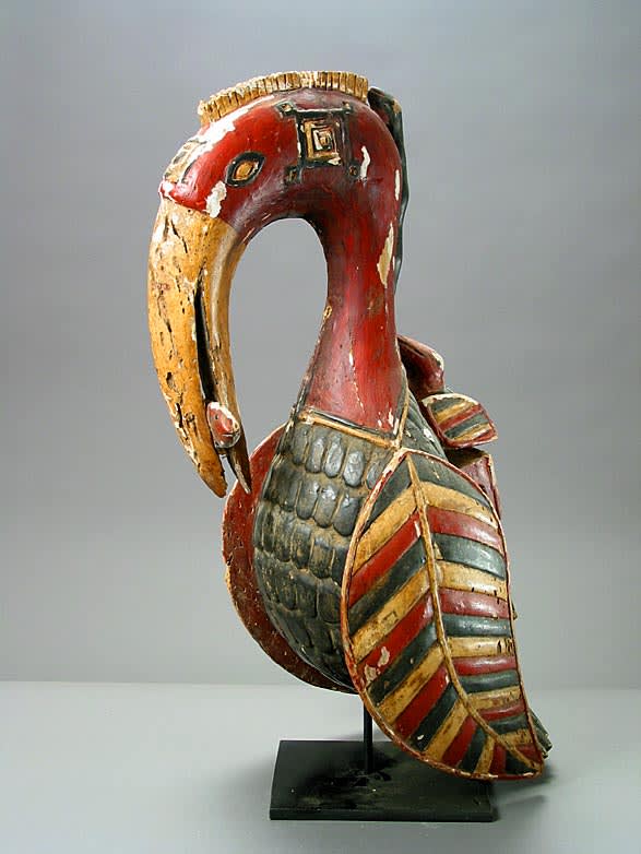 Baga Wooden Polychrome Sculpture of a Bird, 20th Century CE