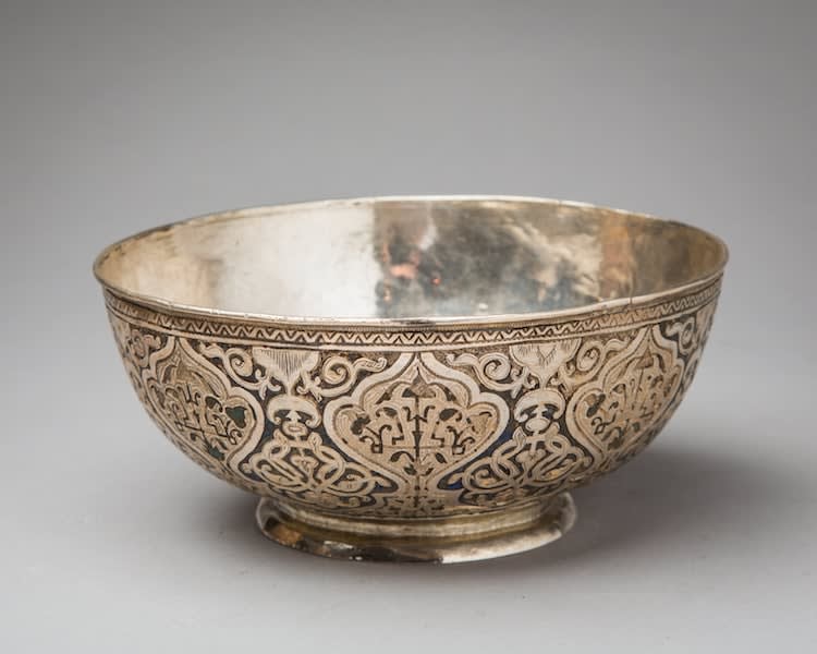Silver decorated bowl