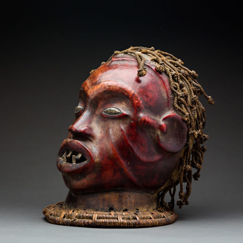 Ekoi Wooden Dance Crest Covered in Hide, 20th Century CE