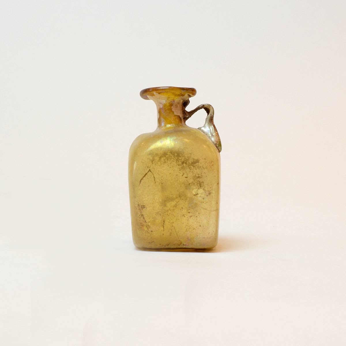 Roman Honey Four-Sided Glass Vase, 200 CE - 400 CE