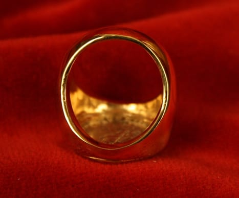 Gold Ring Featuring a Roman Silver Denarius of Emperor Trajan, 98 CE - 117 CE