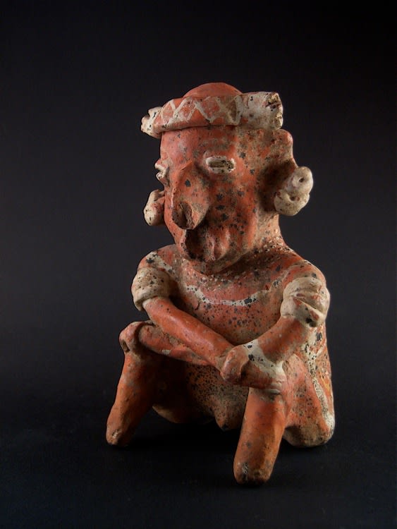 Ixtlán del Rio Style Nayarit Sculpture of a Seated Man, 300 BCE - 300 CE