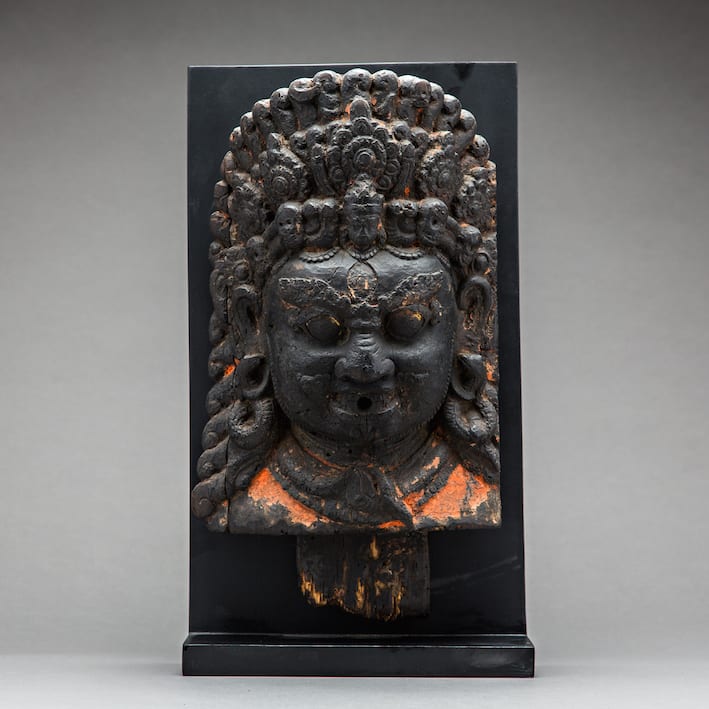Nepalese Wooden Mask of Bhairava, 1500 CE - 1700 CE