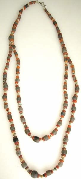 Carnelian, Brown Quartz And Faience Bead Necklace, 3300 BCE - 1300 BCE