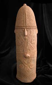 Bura Terracotta Phallic Vessel with a Face, 3rd Century CE - 11th Century CE