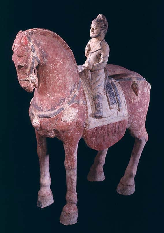 Tang Sculpture of a Horse and Foreign Rider, 600 CE - 700 CE