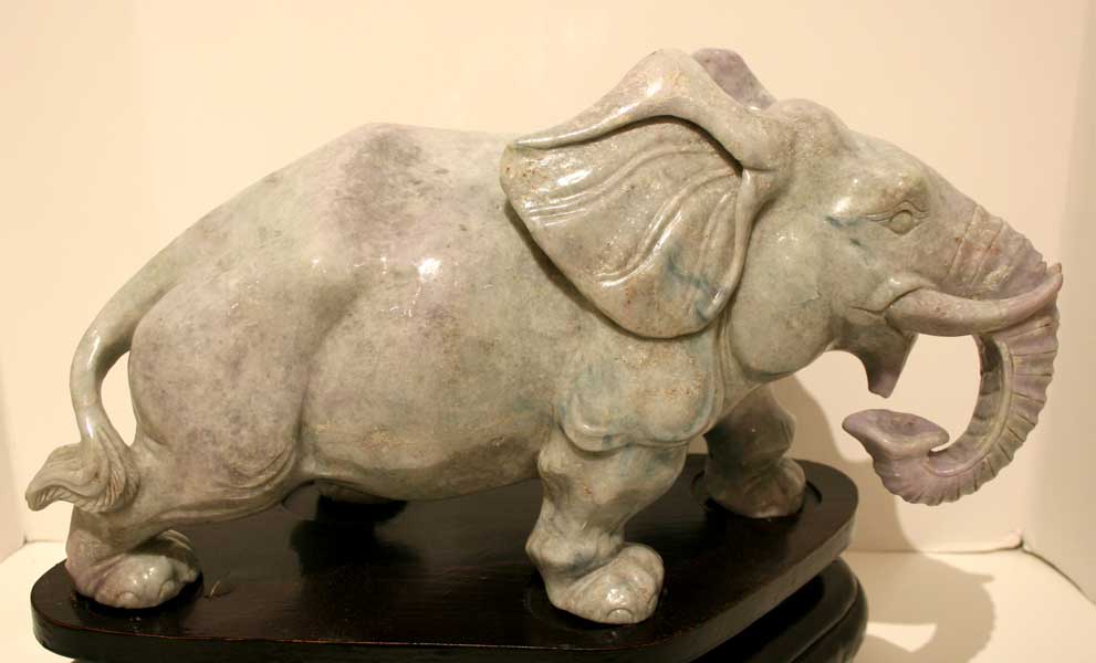 Lavender Jade Sculpture of an Elephant, 20th Century CE