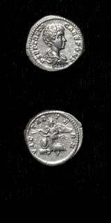 Silver Denarius of Geta Struck While Caesar, 199 CE - 202 CE