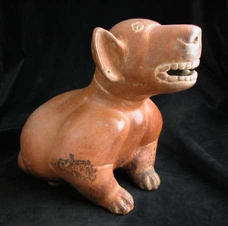 Colima Sculpture of a Seated Dog, 300 BCE - 300 CE