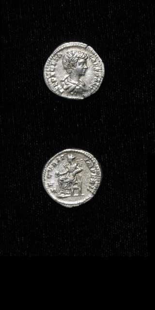 Silver Denarius of Geta Struck While Caesar, 199 CE - 202 CE