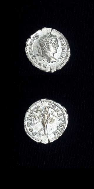 Silver Denarius of Emperor Caracalla, 200 CE - 210 CE