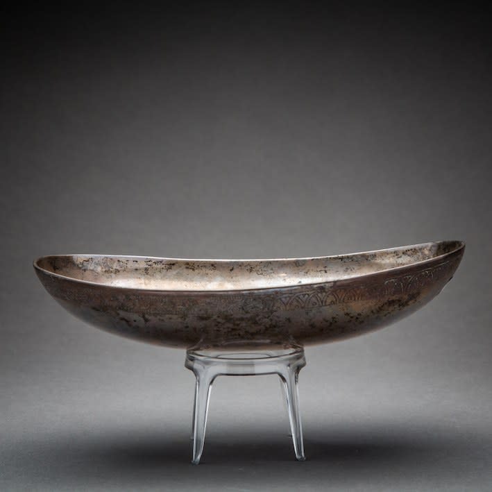 Sassanian Silver Oval Dish, 200 CE - 600 CE