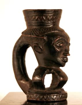 Kuba Wooden Palm Wine Cup, 19th Century CE - 20th Century CE