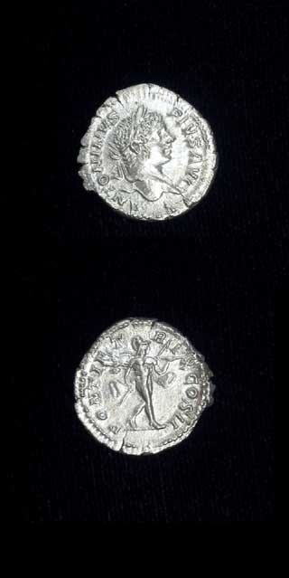 Silver Denarius of Emperor Caracalla, 200 CE - 210 CE