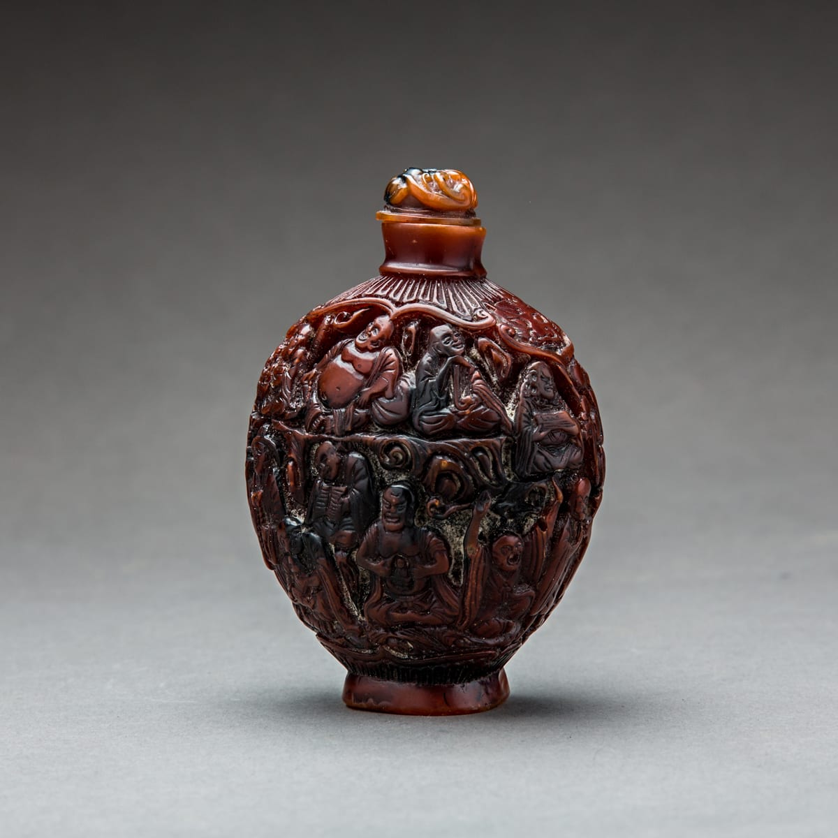Rhinoceros horn snuff bottle, 19th Century CE