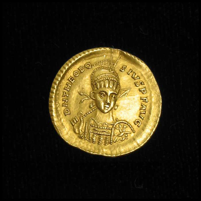 Gold Solidus of Emperor Theodosius II, 402 CE - 450 CE