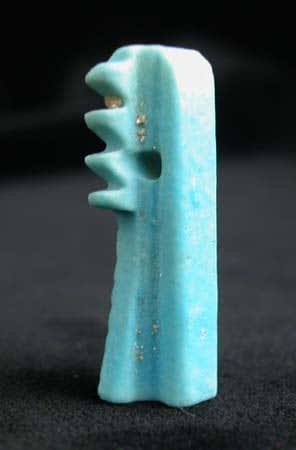 New Kingdom Faience Amulet of a Djed Column, 1600 BCE - 600 BCE