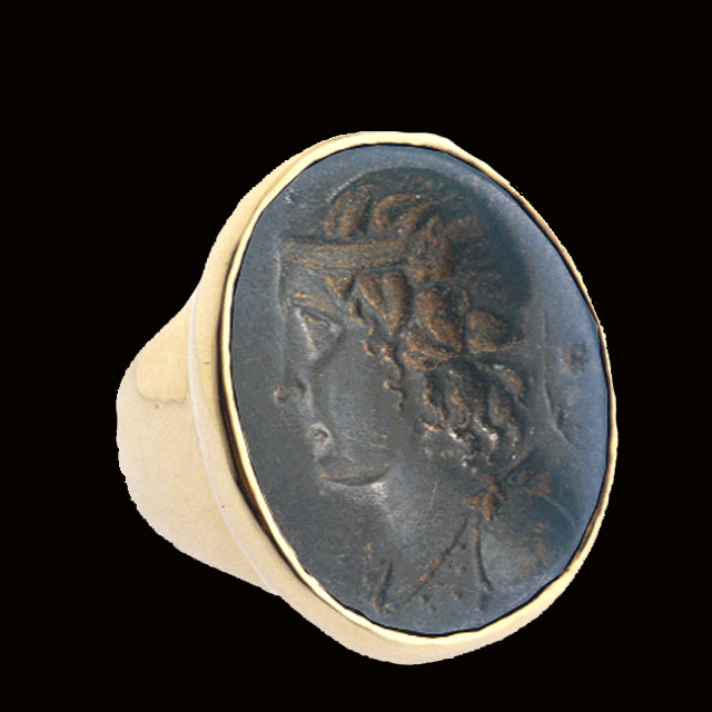 Hellenistic Metal Alloy Intaglio Fragment, 300 BCE - 200 CE