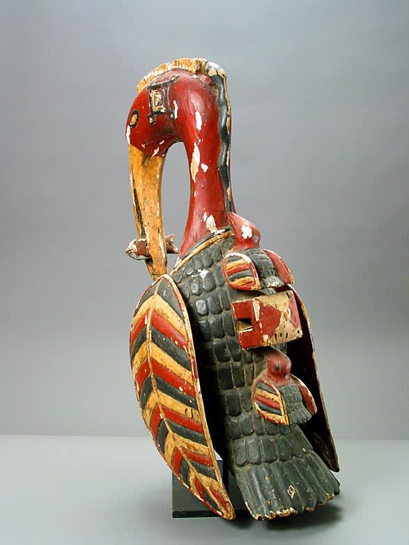 Baga Wooden Polychrome Sculpture of a Bird, 20th Century CE