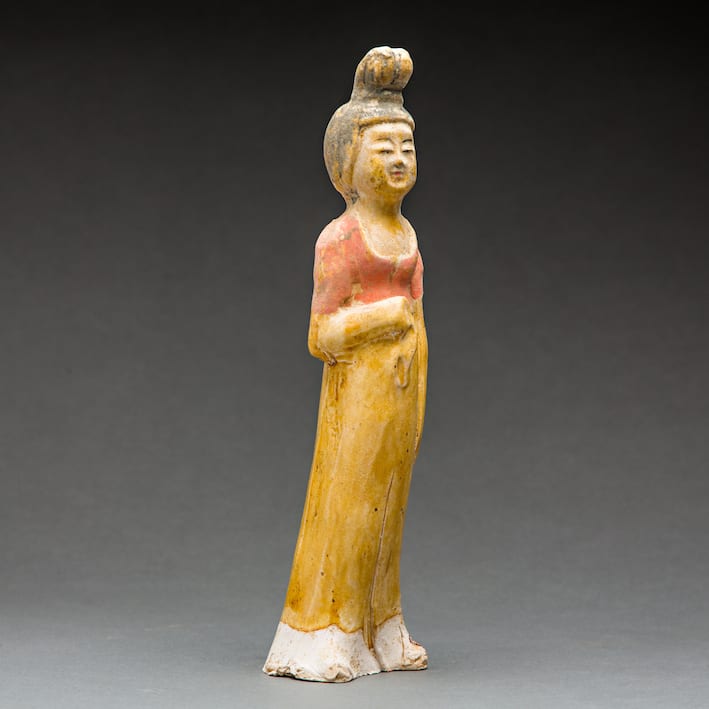 Sui Glazed Sculpture of a Lady in Waiting, 581 CE - 618 CE