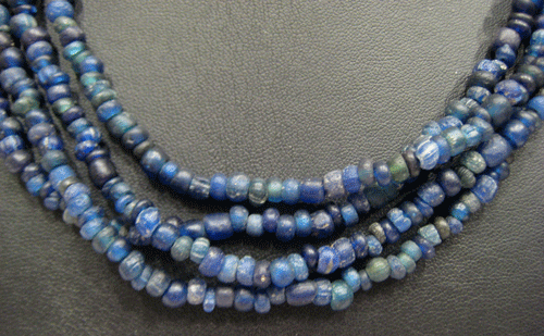 Dark Blue Glass Bead Necklace, 100 CE - 1200 CE