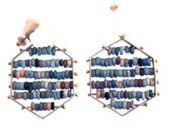 Egyptian Faience Beads Set in Gold Earrings, 1600 BCE - 1100 BCE