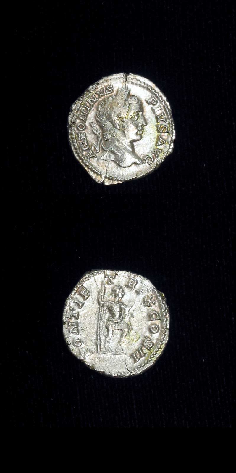 Silver Denarius of Emperor Caracalla, 200 CE - 210 CE
