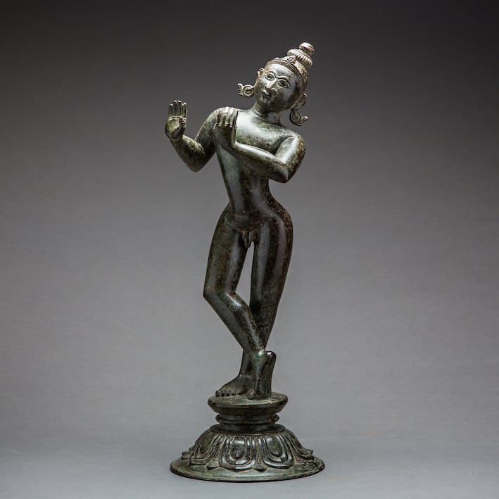 Bronze Krishna, 1100 CE - 1500 CE