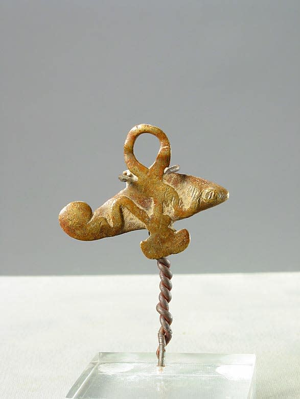 Dogon Bronze Chameleon Pendant, 18th Century CE - 19th Century CE