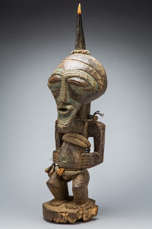 Nkisi horned power figure from the Songye tribe in Congo