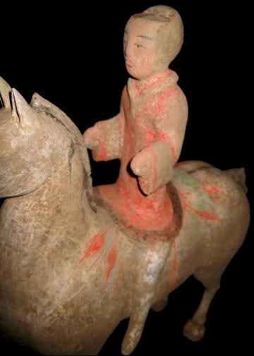 Han Polychrome Horse and Rider, 206 BCE - 220 CE