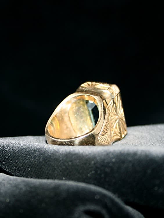 18 Karat Gold Ring Set with a Blue Topaz