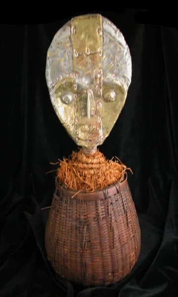 Kota Wicker Reliquary and Guardian Figure, 20th Century CE