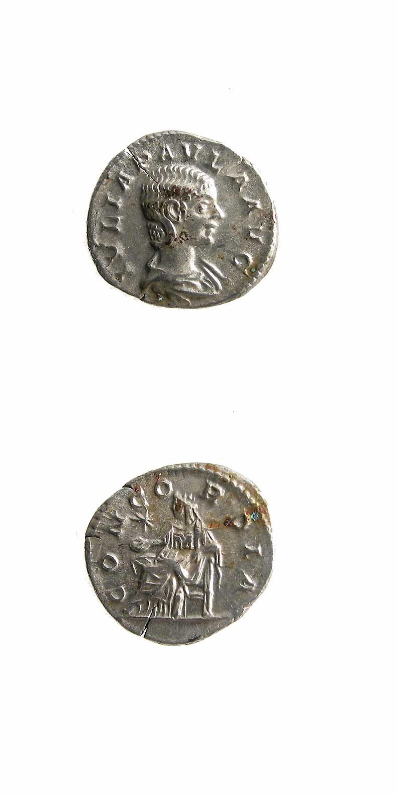 Silver Denarius of Empress Julia Paula, 219 CE - 220 CE