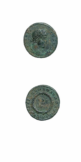 Bronze Coin of Crispus Struck While Caesar, 316 CE - 326 CE