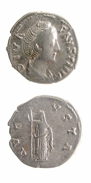 Silver Denarius of Empress Faustina Senior Issued Posthumously, 141 CE - 161 CE