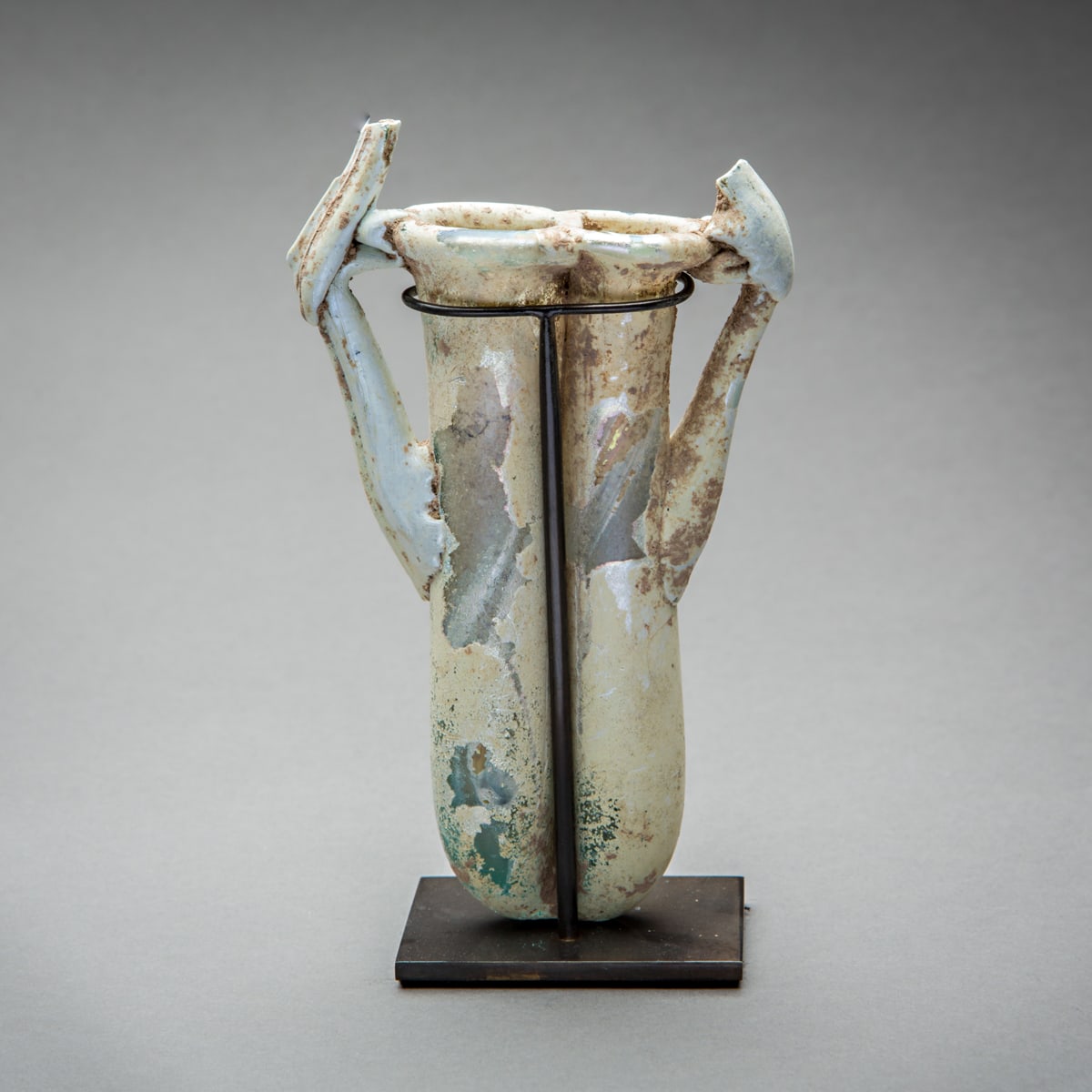 Roman Double Cosmetic Glass Tube, 4th Century CE - 6th Century CE