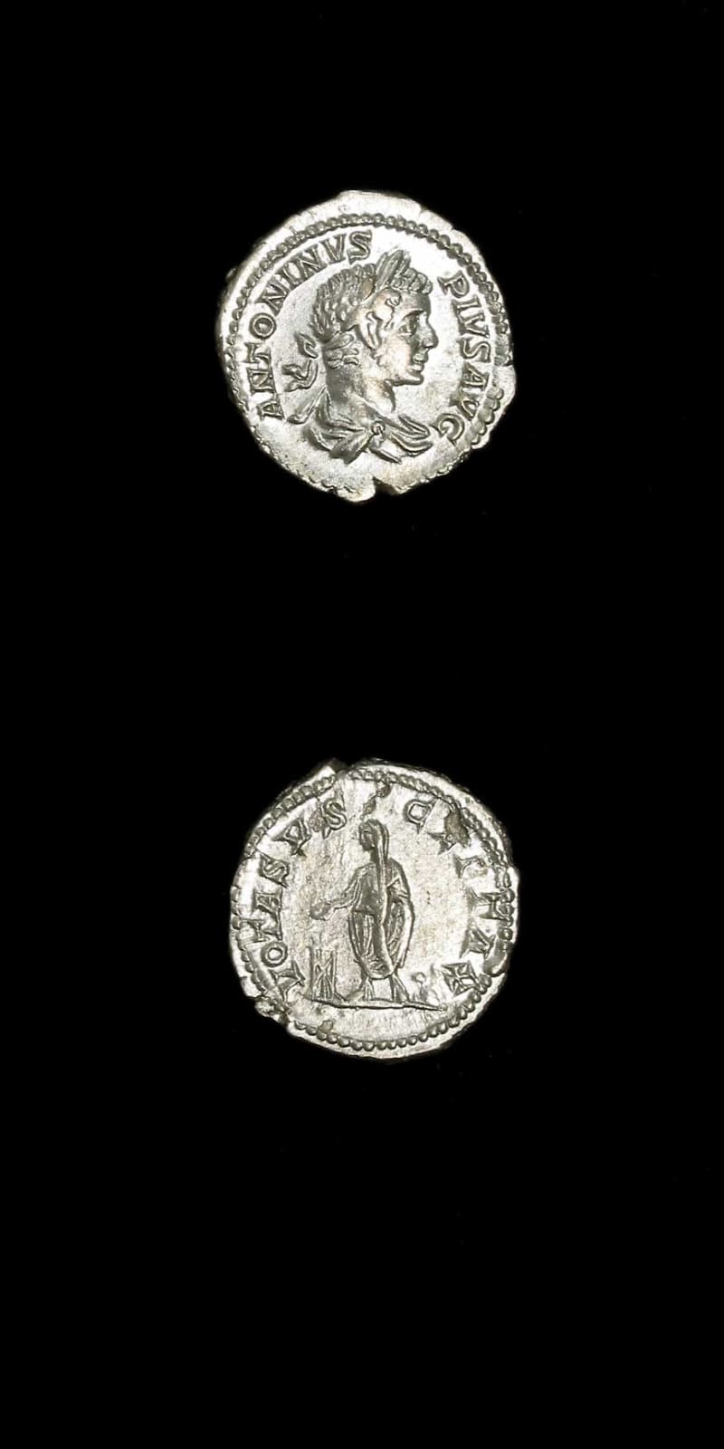 Silver Denarius of Emperor Caracalla, 200 CE - 210 CE