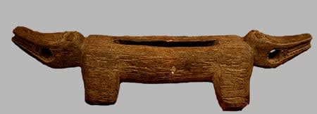 Dogon Wooden Gong in the Form of a Double-Headed Animal, 19th Century CE - 20th Century CE