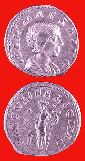 Silver Denarius of Julia Maesa, 218 CE - 225 CE