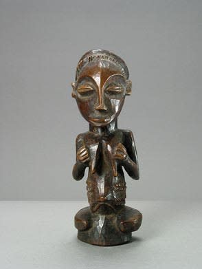 Luba Wooden Sculpture of a Woman, 20th Century CE