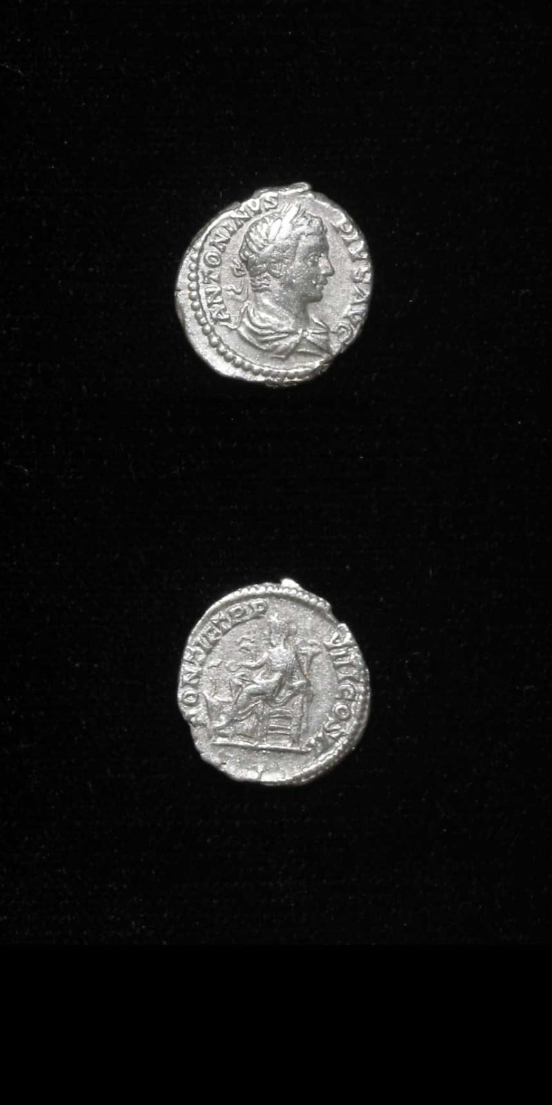 Silver Denarius of Emperor Caracalla, 200 CE - 210 CE