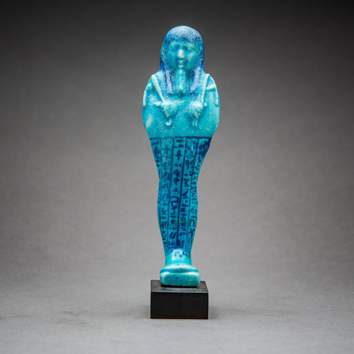 Egyptian Faience Ushabti, 664 BCE - 525 BCE