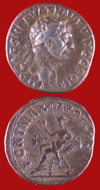 Silver Denarius of Emperor Trajan, 98 CE - 99 CE