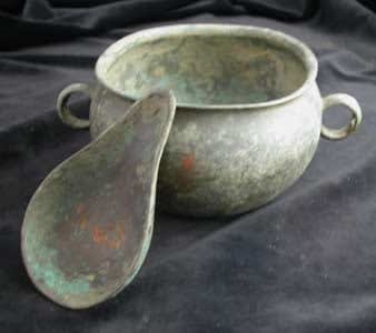 Han Bronze Bowl and Spoon, 206 BCE - 220 CE