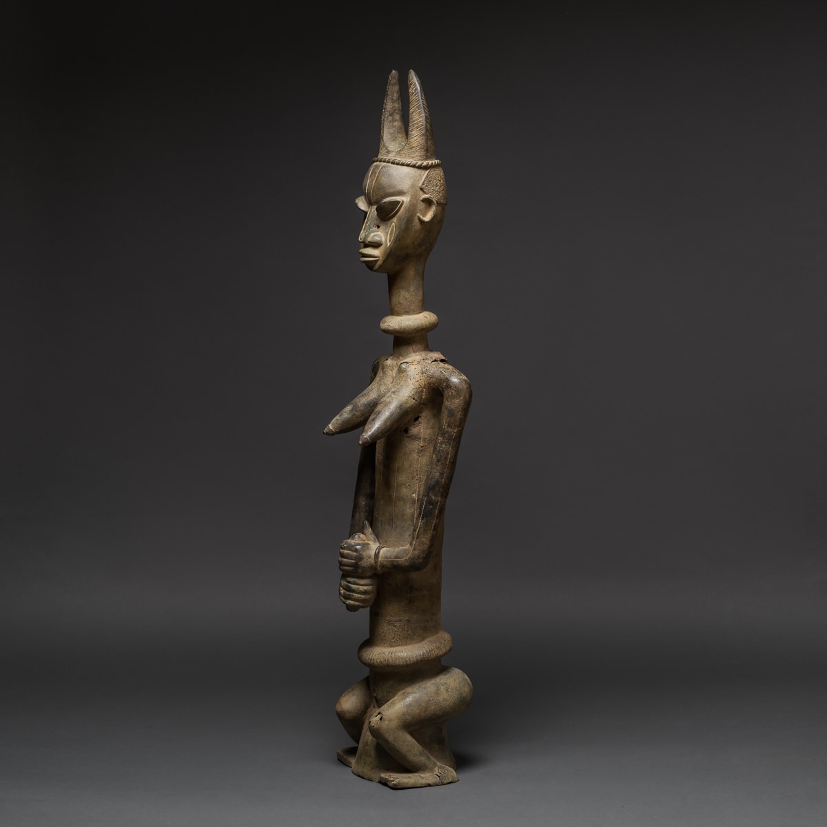 Yoruban female bronze statue, 1800 CE - 1920 CE