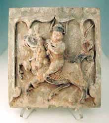 Architectural Tile Featuring a Polo Player, 960 CE - 1279 CE