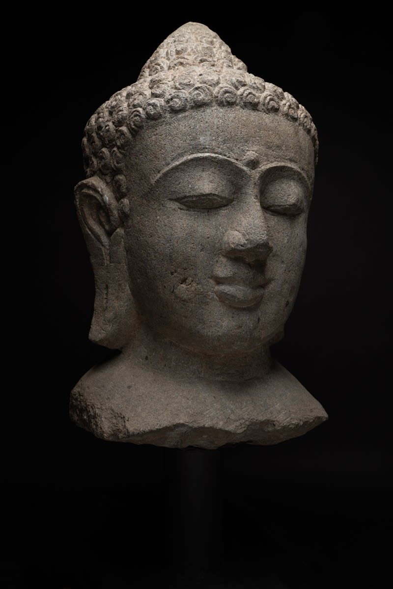 Monumental Javanese Head of the Buddha, Ninth Century AD
